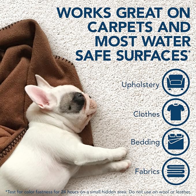 Simple Solution Extreme Pet Stain and Odor Eliminator Spray for Dogs and Cats, Dog Urine Remover, Enzymatic Cleaner, Kitten & Puppy Essentials Pee & Poop Stain Remover for Carpets & Floors, 1 Gallon