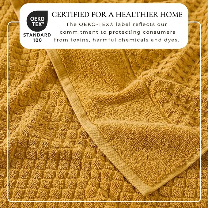 Great Bay Home Oversized Bath Sheets - 100% Cotton 2 Pack 68x35 Extra Large Towel - Absorbent, Durable, Quick-Dry Towels for Bathroom (Marigold)