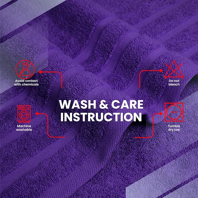 Infinitee Xclusives 100% Cotton Luxury Bath Towels Set of 2 (27x54 Inches) (Profound Purple, Bath Towels - Pack 2)