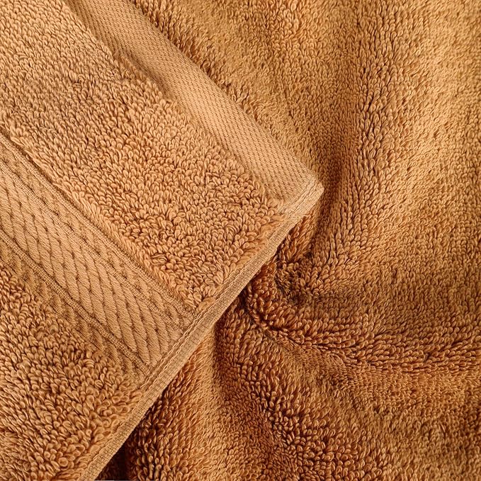 SUPERIOR Egyptian Cotton Pile Heavyweight Bath Sheet, 2 Piece Set, Rust | Highly Absorbent, Ultra Soft Luxury 800 GSM Towel Set for Bathroom, Shower, Hotel Essentials Oversize Plush Madeline Towels