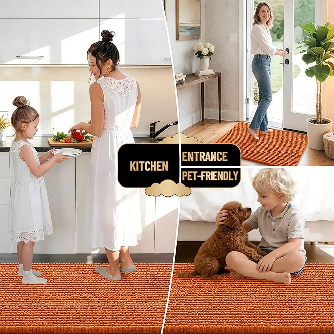 OLANLY Thick Bathroom Rugs 30x20, Extra Soft Absorbent Chenille Bath Rugs, Rubber Backing, Machine Wash Dry, Bath Mats for Bathroom Floor, Tub and Shower, Home Decor Accessories, Clay