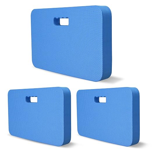 Gardzen 3-Pack Extra Thick Garden Kneeling Pad, EVA Foam Kneeler Pad for Gardening, Baby Bath, Yoga, Pilates, Exercise, 18" x 11" x 1.5", Blue