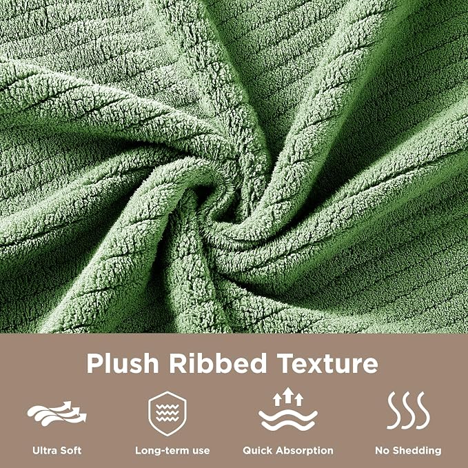 Oversized Bath Towels 8 Piece Towel Set, 2 Extra Large Bath Sheets, 2 Hand, 4 Washcloths, Luxury Soft Super Absorbent Thick Shower Towels for Bathroom, Spa & Hotel, Quick Dry, Sage Green
