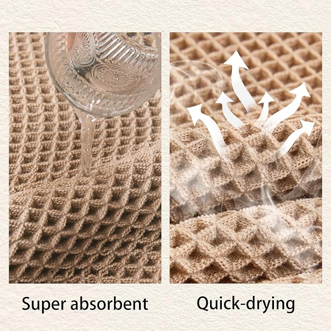 Waffle Bath Mat Non Slip, Boho Bathroom Rug, Super Absorbent Quick Dry Bathroom Mat, Soft Farmhouse Bath Rug with Tassels, Small Washable Shower Mats for Floor 24"x36", Brown