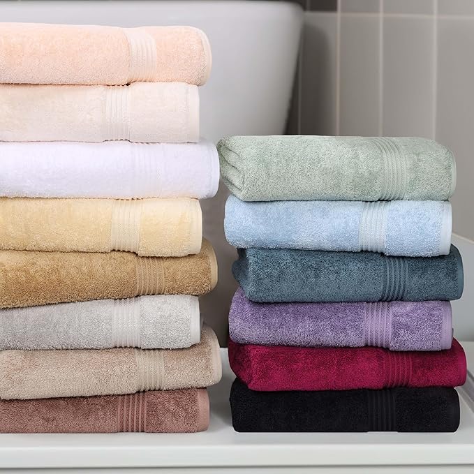 Superior Heritage Egyptian Cotton Hand Towel Set, Heavyweight Towels for Bathroom, Kitchen, Spa, Home Decor Essentials, Highly Absorbent, Plush Hotel Quality, Includes 8 Hand Towels, Ivory