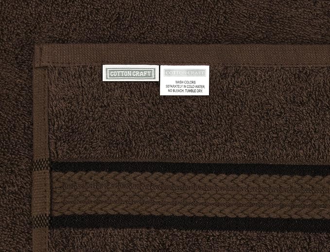 COTTON CRAFT Ultra Soft Bath Sheets - 2 Pack - 35 x 70 - Absorbent Quick Dry Everyday Luxury Hotel Bathroom Spa Gym Shower Beach Pool Travel Dorm - 100% Cotton - 580 GSM - Easy Care - Chocolate Brown