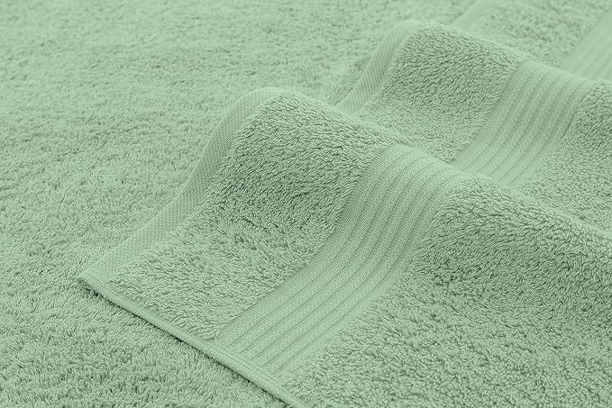 American Bath Towels 100% Cotton 6 Piece Turkish Towel Set, Ultra Soft Absorbent Bathroom Towels, 2 Bath Towel 2 Hand Towels 2 Washcloths, Sage Green