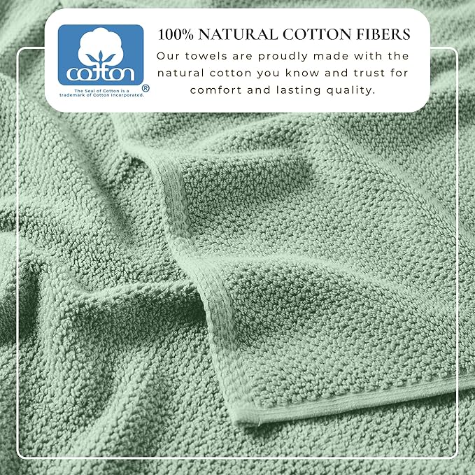 Great Bay Home 100% Cotton Oversized 2 Pack 68x35 Extra Large Towel Set - Absorbent, Quick-Drying, Durable Oversized Bath Sheets for Bathroom Décor (Mineral Blue)