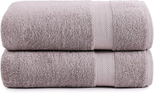 LANE LINEN Oversized Bath Towels Set of 2 (35"x66") - 100% Cotton Ring Spun Extra Large Bath Sheets - Quick Dry, Ultra Soft & Highly Absorbent - Daily Use Hotel & Spa Quality Bathroom Towel - Platinum