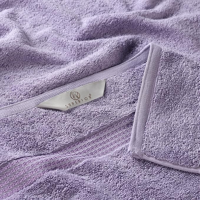 Superior Egyptian Cotton 12-Piece Towel Set, Assorted Towels for Home Bathroom, Decor Essentials, Includes 4 Bath, 4 Hand, 4 Face Towels/Washcloths, Quick Dry, Absorbent, Royal Purple