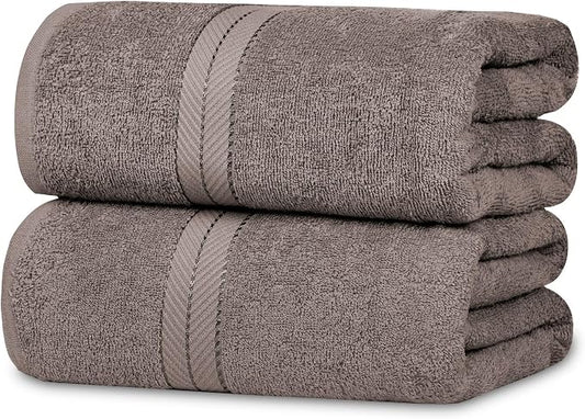 Casa Lino Bath Sheets Set Extra Large - 100% Cotton Extra Large Bath Towels - Highly Absorbent & Quick Dry Oversized Towels for Adults - 36"x72" - Pack of 2 - (Coffee)