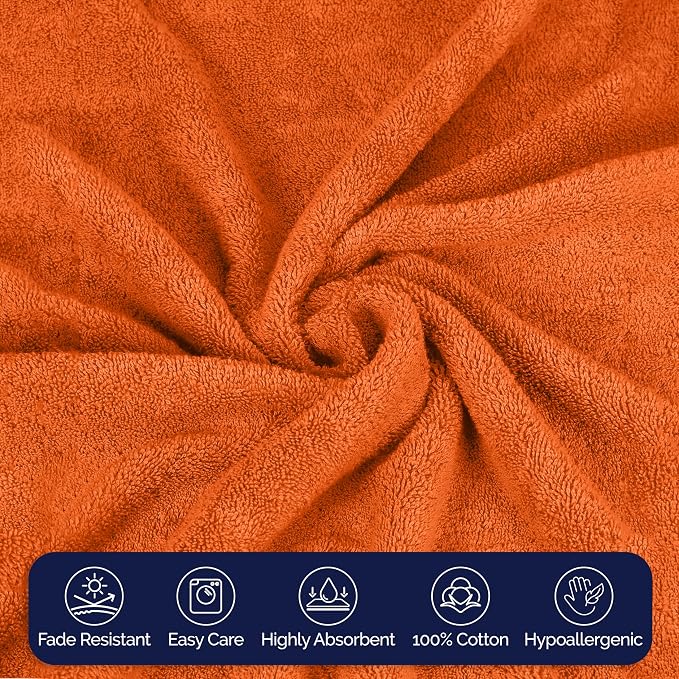 Elegant Comfort Premium Super Soft Highly Absorbent 1 Piece Oversized Bath Sheet - 40" x 80" inch, Luxurious Hotel Spa Quality 100% Turkish Cotton Extra Large Bath Towels for Adults, Orange