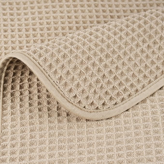 POLYTE 430 GSM Microfiber Lint Free Hand Towel, 16 x 30 in, 4 Pack (Waffle Weave)