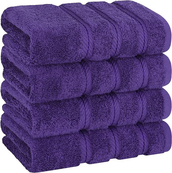 American Soft Linen 100% Cotton Luxury Turkish Towels, 4 PC Hand Towel Set | Soft Absorbent Quick Dry OEKO Tex Standard 100 Certificated Durable Machine Washable Breathable Premium Hotel Quality