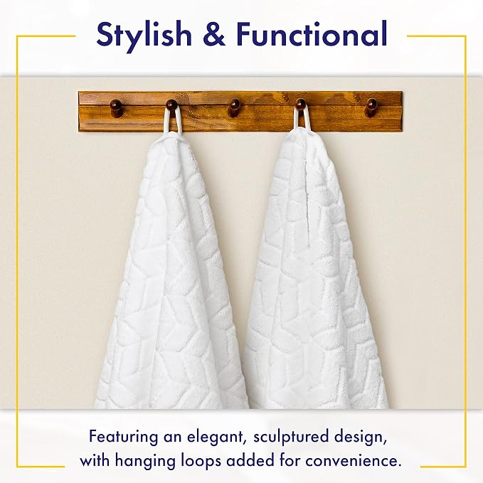 Alusa Home Ultra Soft & Stylish 700 GSM Luxury Bath Sheets | Pack of 2 | Extra Large 35x70 Inches | 100% Zero-Twist, Long-Staple Cotton | Remarkably Absorbent (White)