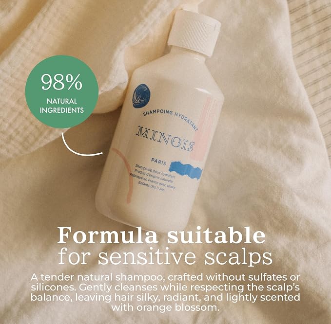 MINOIS PARIS Gentle Kids Shampoo with Aloe Vera & Orange Blossom | Natural Non Toxic Shampoo for Toddler & Children | Hydrating Organic Hair Care | Made in France 10.14 fl oz