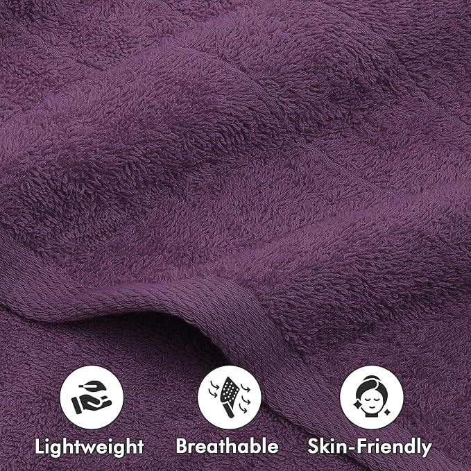 Bath Sheets – 550 GSM Extra Large Bathroom Sheet Set – Pack of 2 Jumbo Towels Dark Purple (71x35in) – 100% Ring Spun Cotton Soft Quick Dry Large Bath Towels for Adults Hotel Spa Bathroom Use