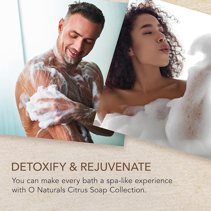 O NATURALS 100% Natural Bar Soap - Gift Set - Organic Ingredients & Essential Oils - Spa Gifts for Women & Men, Body Wash & Face - 6PC Citrus Soap Collection