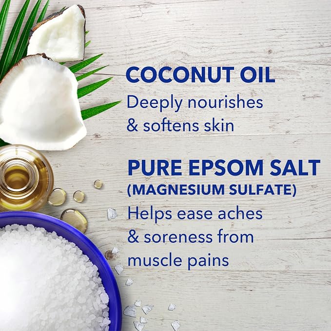 Dr Teal's Epsom Salt Magnesium Soak, Nourish & Protect with Coconut Oil, 3 lbs (Pack of 4)