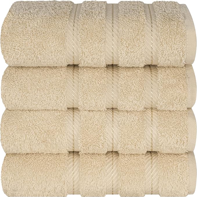 American Soft Linen 100% Cotton Luxury Turkish Towels, 4 PC Hand Towel Set | Soft Absorbent Quick Dry OEKO Tex Standard 100 Certificated Durable Machine Washable Breathable Premium Hotel Quality