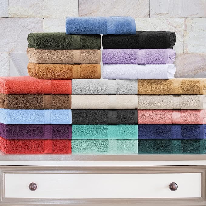Superior Egyptian Cotton Ultra Plush & Absorbent, 10 Piece Set, Latte | Quick Dry, Soft Luxury Towel Set, Bath Essentials, Guest Bath, Spa, 2 Bath, 4 Hand, 4 Face Towels, Madeline Towels