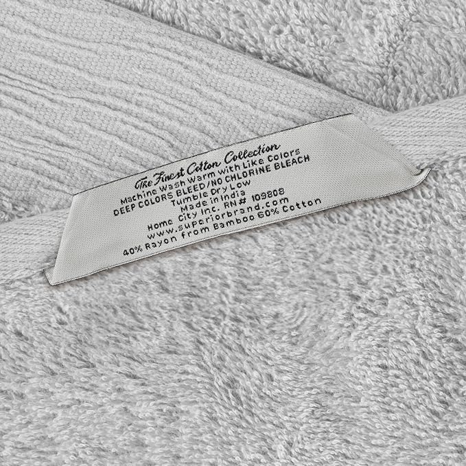 Superior Rayon from Bamboo Blend 12-Piece Towel Set, Luxury Quick Dry, Bathroom Essentials, Shower, Spa, Plush Soft Absorbent Towels, Includes 4 Bath, 4 Hand, 4 Washcloth/Face Towels, Platinum