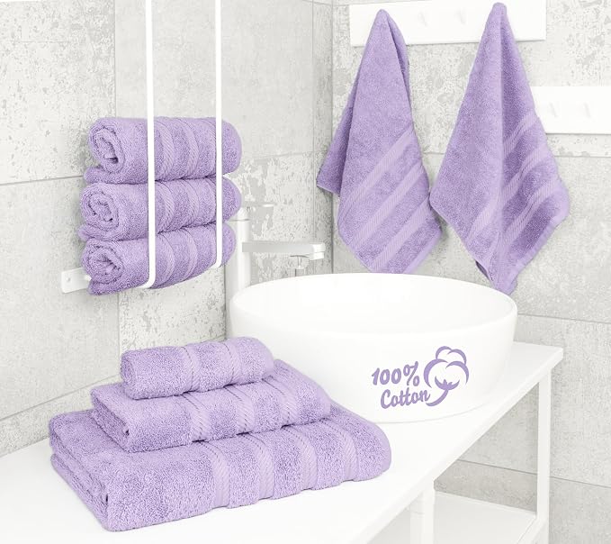 American Soft Linen 100% Cotton Luxury Turkish Towels, 6 Piece Towel Set | Soft Absorbent Quick Dry OEKO Tex Standard 100 Certificated Durable Machine Washable Breathable Premium Hotel Quality