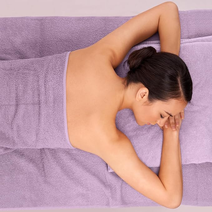 Bath Sheets – 550 GSM Extra Large Bathroom Sheet Set – Pack of 2 Jumbo Towels Lilac (71x35in) – 100% Ring Spun Cotton Soft Quick Dry Large Bath Towels for Adults Hotel Spa Bathroom Use