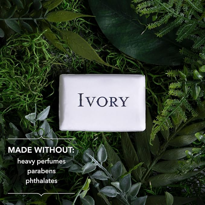 Ivory Sensitive Bar Soap, Designed for Whole Family, Fragrance Free, 99.44% Pure Formula, Plant-Based Cleanser, Made Without Heavy Perfume, Parabens,Phthalates,For All Skin Types,3.17 oz (Pack of 120)