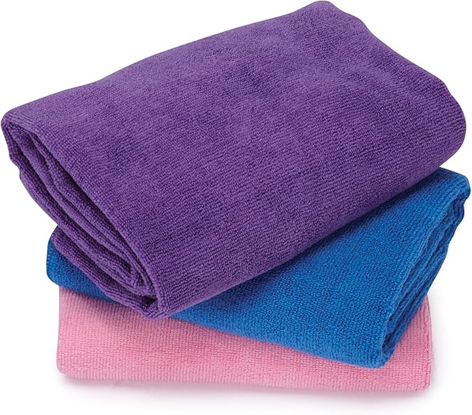 Top Performance Microfiber Towels — Convenient, Brightly Colored Towels for Drying Pets After Bathing - 36", 3-Pack