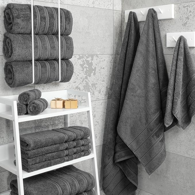 American Soft Linen 100% Cotton Luxury Turkish Towels, 4 PC Bath Towel Set | Soft Absorbent Quick Dry OEKO Tex Standard 100 Certificated Durable Machine Washable Breathable Premium Hotel Quality