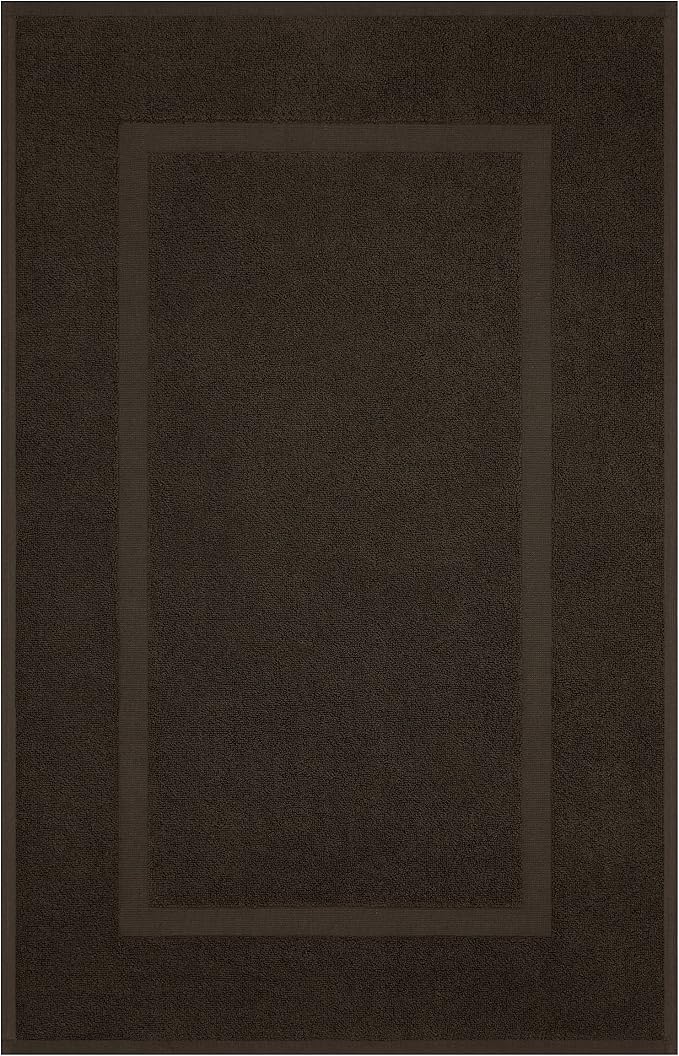 Cotton Paradise 100% Cotton Turkish Bathmat Set, Soft Absorbent Quick Dry, 2 Piece 20x34 Bathmat Floor Set, Chocolate Brown