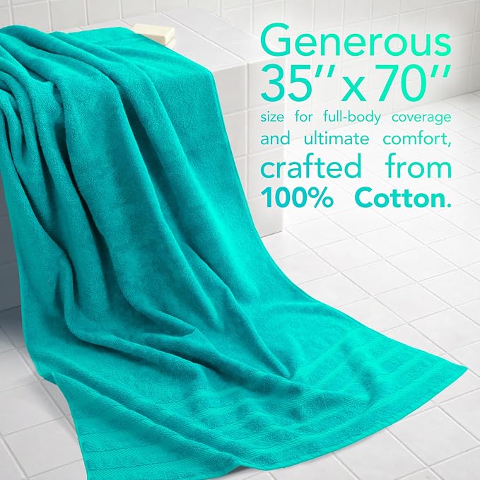 American Soft Linen 100% Cotton Luxury Turkish Towels, 2PC 35x70 Bath Sheet | Soft Absorbent Quick Dry OEKO Tex Standard 100 Certificated Durable Machine Washable Breathable Premium Hotel Quality