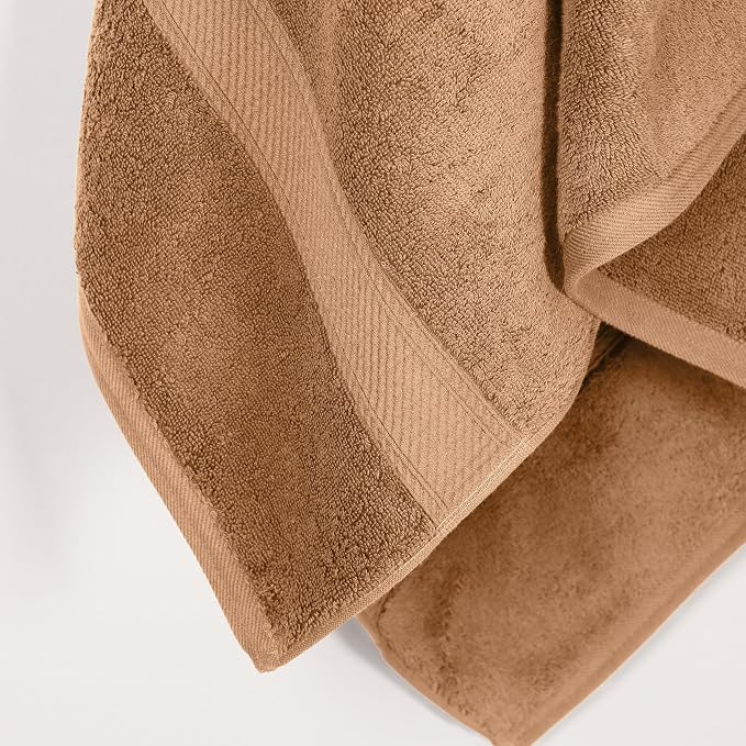 Superior Egyptian Cotton Plush & Absorbent, Bath Towel Set of 2, Rust | Quick Dry, Soft Luxury Towel Set, Bath Essentials for Bathroom, Guest Bath, Spa, 2 Piece Bath, Madeline Towels