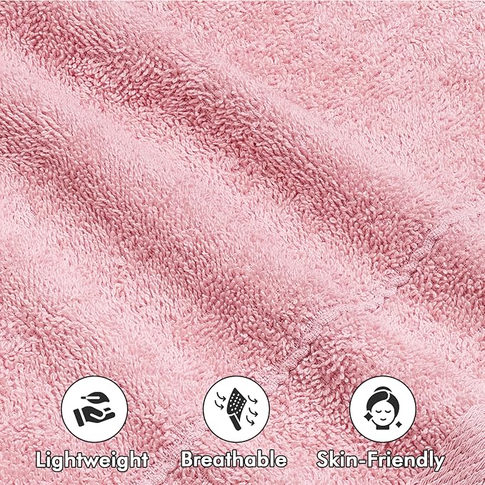 Face Towels Pack of 12 – 100% Cotton Wash Cloths (12x12 inch) – 550 GSM Soft, Quick Dry & Highly Absorbent Ring Spun Cotton Towels for Bathroom, Spa, Gym, Kitchen and for Daily Use - (Baby Pink)
