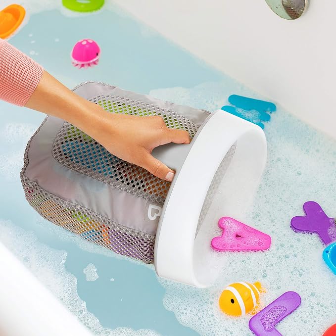 Munchkin® Bath Essentials Set with Bonus Wind-Up Swimming Penguin, 3 Piece, Grey