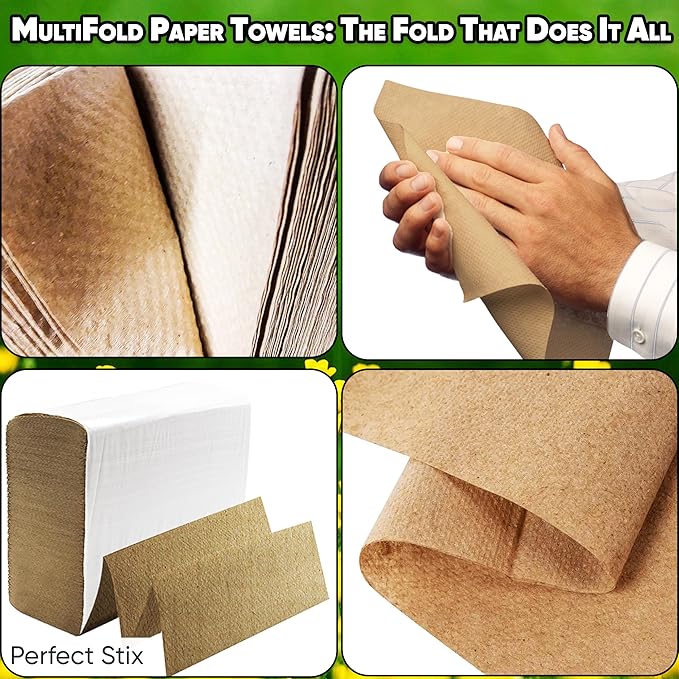 Perfect Stix Kraft MultiFold Paper Towels- Case of 2,000ct