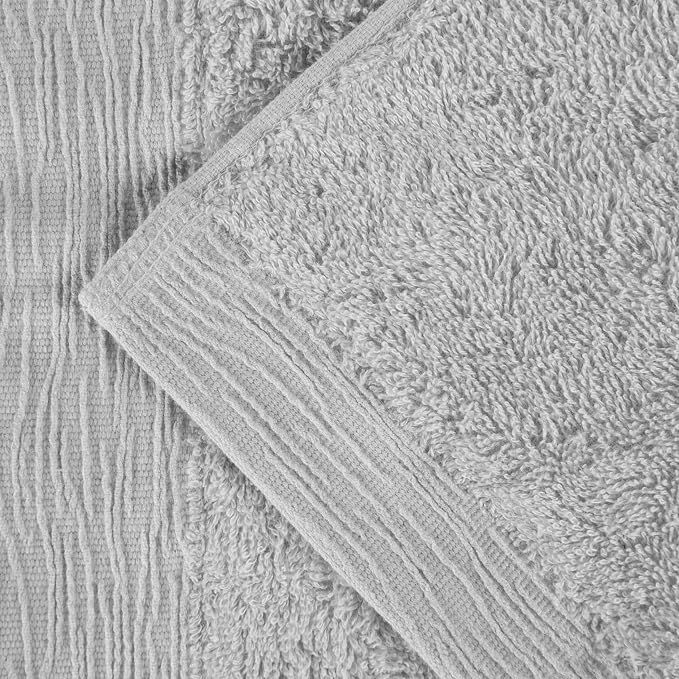 Superior Rayon from Bamboo Blend 9-Piece Towel Set, Luxury Quick Dry, Bathroom Essentials, Shower, Spa, Plush Soft Absorbent Towels, Includes 3 Bath, 3 Hand, 3 Washcloth/Face Towels, Platinum