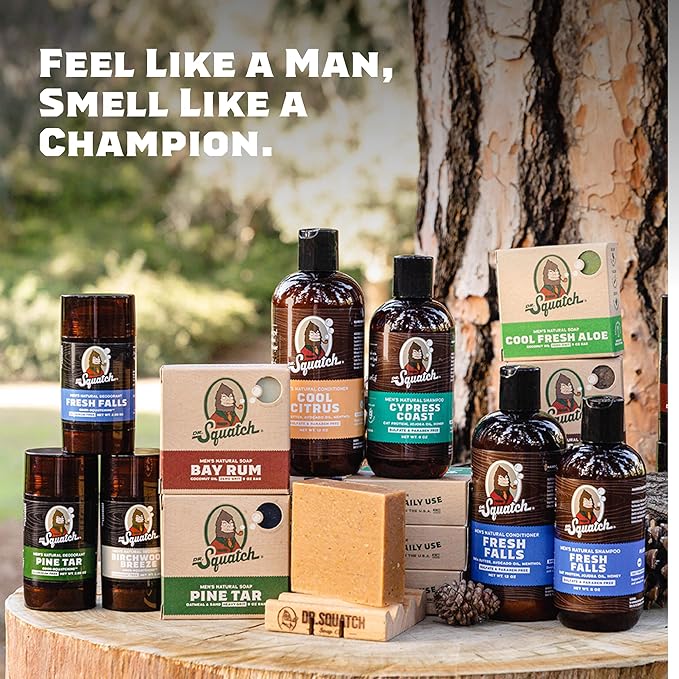 Dr. Squatch Natural Men’s Bar Soap - Cold Process Body Soap Bar with Natural Oils - Gifts for Men - Alpine Sage, Spearmint Basil, Cool Fresh Aloe, Grapefruit IPA & Bay Rum (5 oz, 5-Pack)
