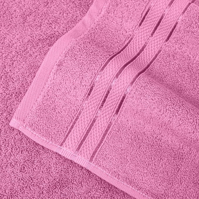Elegant Comfort Three Line Popcorn Extra Large Luxury Bath Towel - 40" x 80" inch, Premium Hotel Spa Quality 1 Piece Oversized Bath Sheet 100% Turkish Cotton Super Soft Highly Absorbent, Light Pink