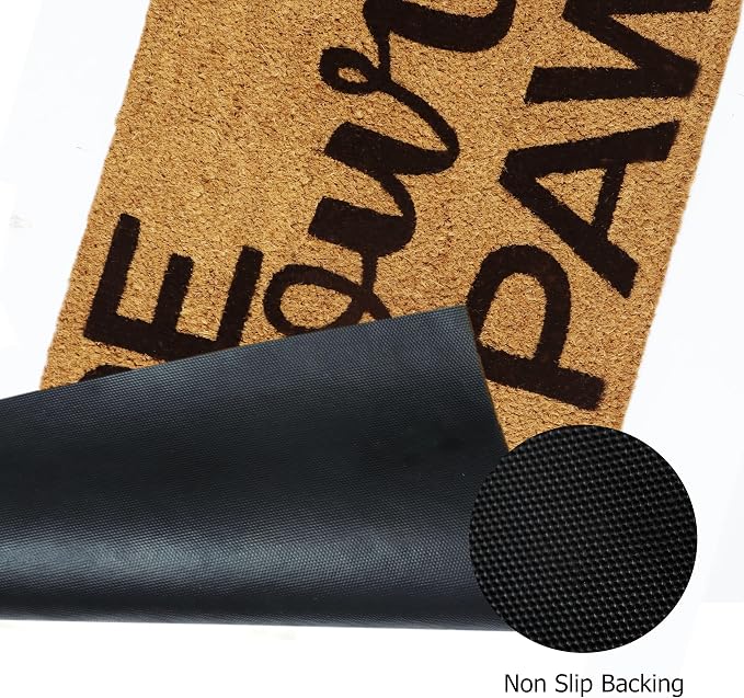 Croft&Cane Wipe Your Paws Welcome Doormat – Extra Wide 17x39 Inch Non Slip Natural Coco Coir Door Mat – Dirt Trapping Indoor Outdoor Large Entryway Rug for Wide Doorways Patio Porch High Traffic Areas