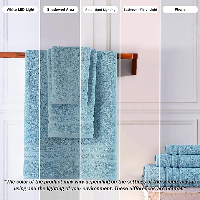 Hawmam Linen Jumbo Large Bath Sheets Towels 2 Pack Soft and Absorbent, Premium Quality 100% Cotton Towels (Light Blue, Bath Sheet)