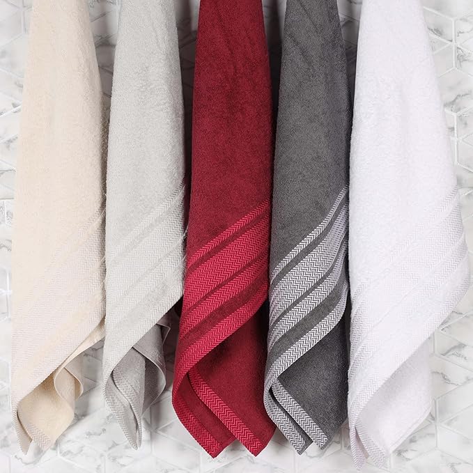 Superior Cotton Bath Sheet Set, Oversized Large Plush Soft Absorbent Body Towel, Shower, Spa, Hotel, Pool, Bath Basics, Home Essentials, Luxury, Fluffy, Quick Dry, Hays Collection, Set of 2, Cranberry