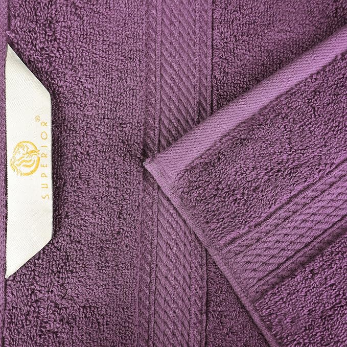 Superior Egyptian Cotton Plush & Absorbent, Bath Towel Set of 4, Plum | Quick Dry, Soft Luxury Towel Set, Bath Essentials for Bathroom, Guest Bath, Spa, 4 Piece Bath, Madeline Towels