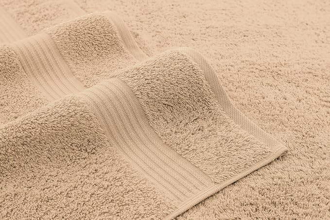 American Veteran Towel, Turkish Bath Towels for Bathroom 4 Pack, 27x54 Extra Large Premium Soft Drying Bathroom Towels, Beige