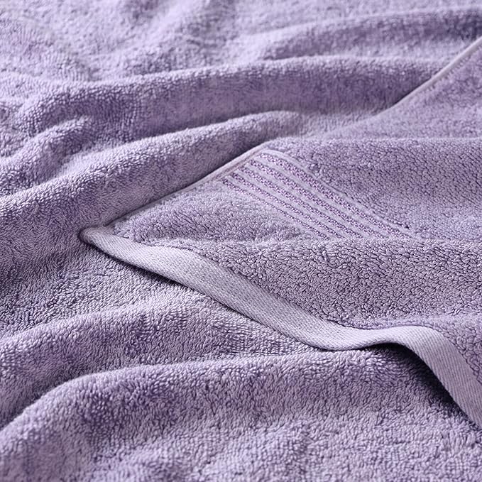Superior Egyptian Cotton 8-Piece Towel Set, Assorted Towels for Home Bathroom, Guest Bath Decor Essentials, Includes 2 Bath, 4 Hand, 2 Face Towels/Washcloths, Quick Dry, Absorbent, Royal Purple