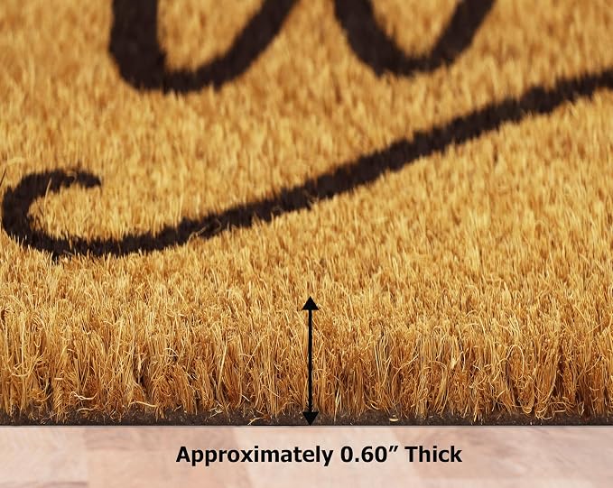 Croft&Cane Home Sweet Home Doormat – Extra Wide 17x39 Non Slip Natural Coco Coir Door Mat – Dirt Trapping Indoor Outdoor Large Entryway Rug for Wide Doorways Patio Porch High Traffic Areas