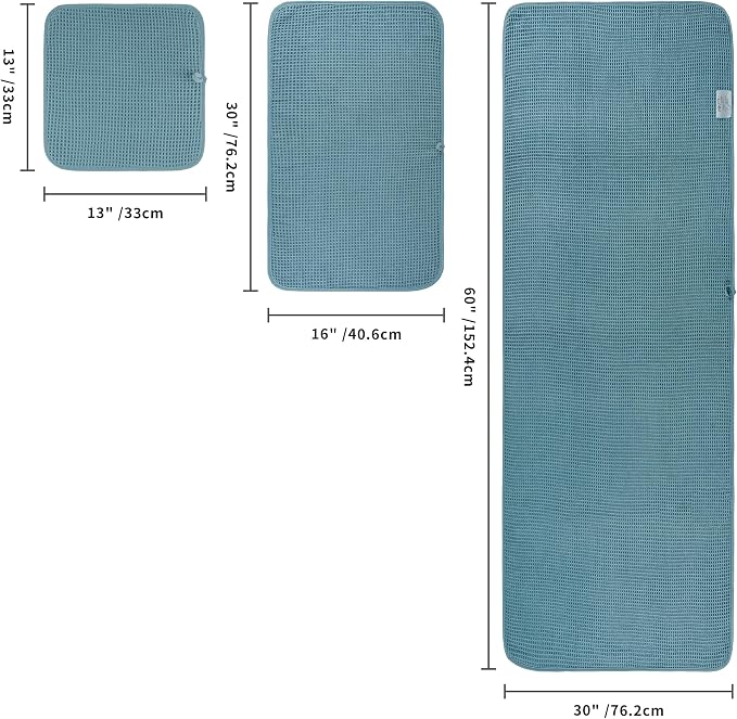 POLYTE 430 GSM Microfiber Quick Dry Lint Free Oversize Bath Towel Set, 6 Piece (Waffle Weave)
