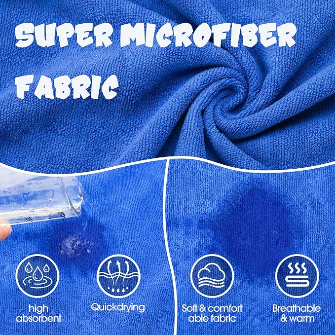 Super Absorbent Dog Bathrobe, Microfiber Bath Robe Towel for Fast Drying, Cozy Fit, Adjustable Belly Strap, Unique Dinosaur Design Dog Drying Coat for Bath, Rainy Walks & Cold Weather
