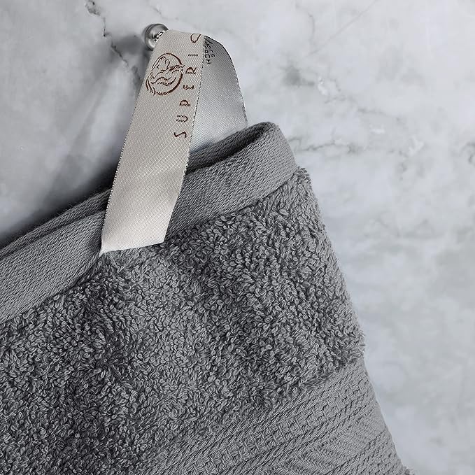 Superior Long Staple 100% Combed Cotton 700GSM 2-Piece Solid Bath Sheet Set for Bathroom, Shower, Kitchen-Super Soft, Plush, Highly Absorbent, Assorted 2-Piece Bath Seets, Grey